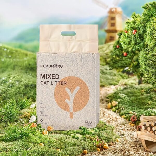 FUKUMARU Mixed Cat Litter (Apple Wood)  2.7 kg/6 LB - Image 6
