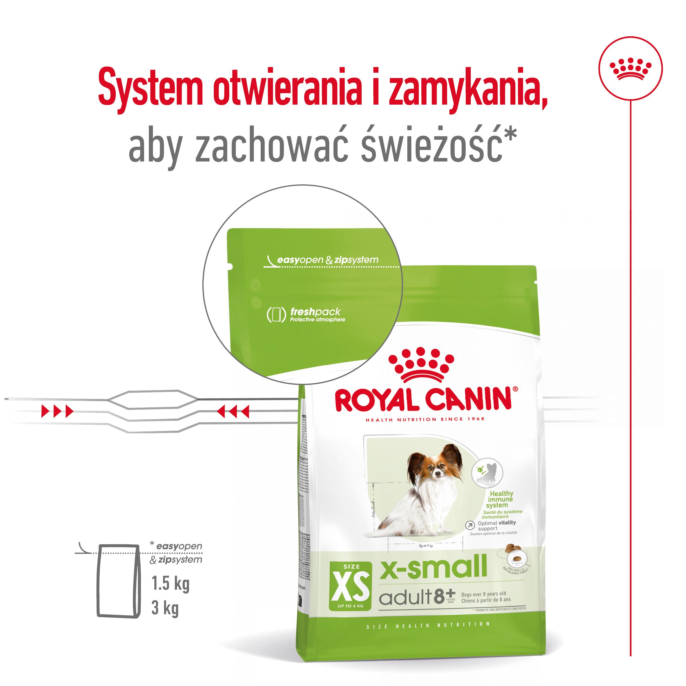 ROYAL CANIN® X-Small Adult 8+ karma sucha dla psów dojrzałych powyżej 8 roku życia ras miniaturowych do 4 kg - Image 9
